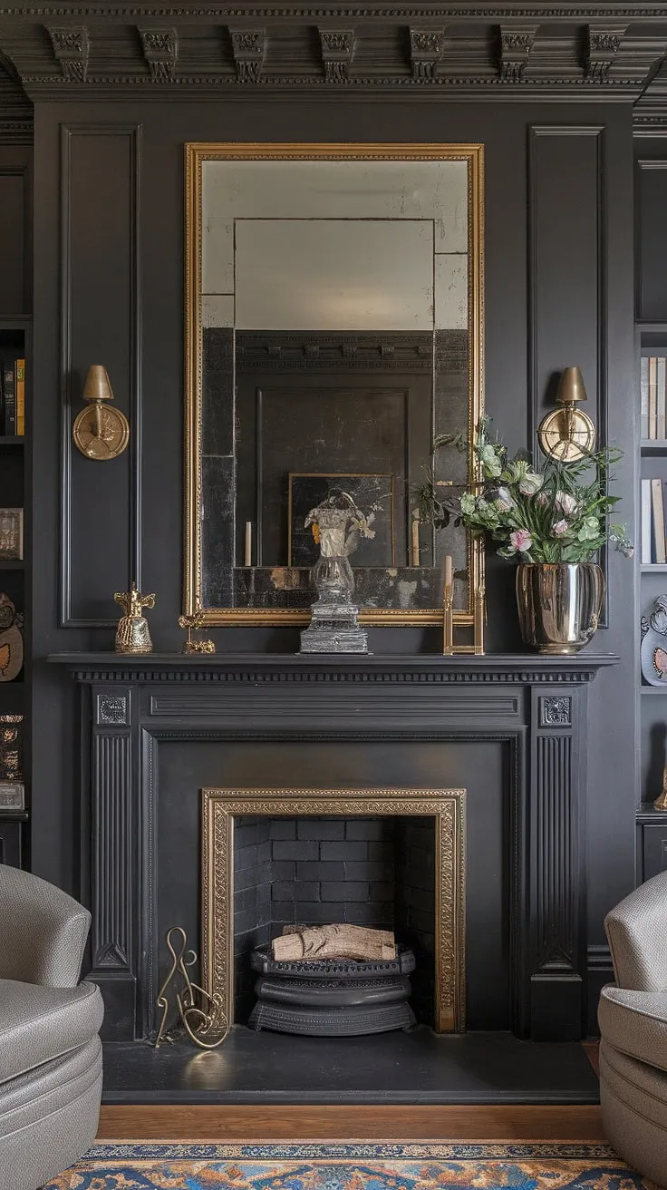 This living room's design is a masterclass in modern comfort.  A shiplap fireplace, featuring a flush wall fireplace design and a sleek, built-in mantel, anchors the space. The fireplace with tv above is a clever use of space, complemented by the built-in shelves and thoughtful fireplace seating arrangement.  The warm ambiance, enhanced by the fireplace liner, makes this the perfect spot to unwind.  The entire fireplace wall, including the faux fireplace mantels, is a testament to thoughtful design.