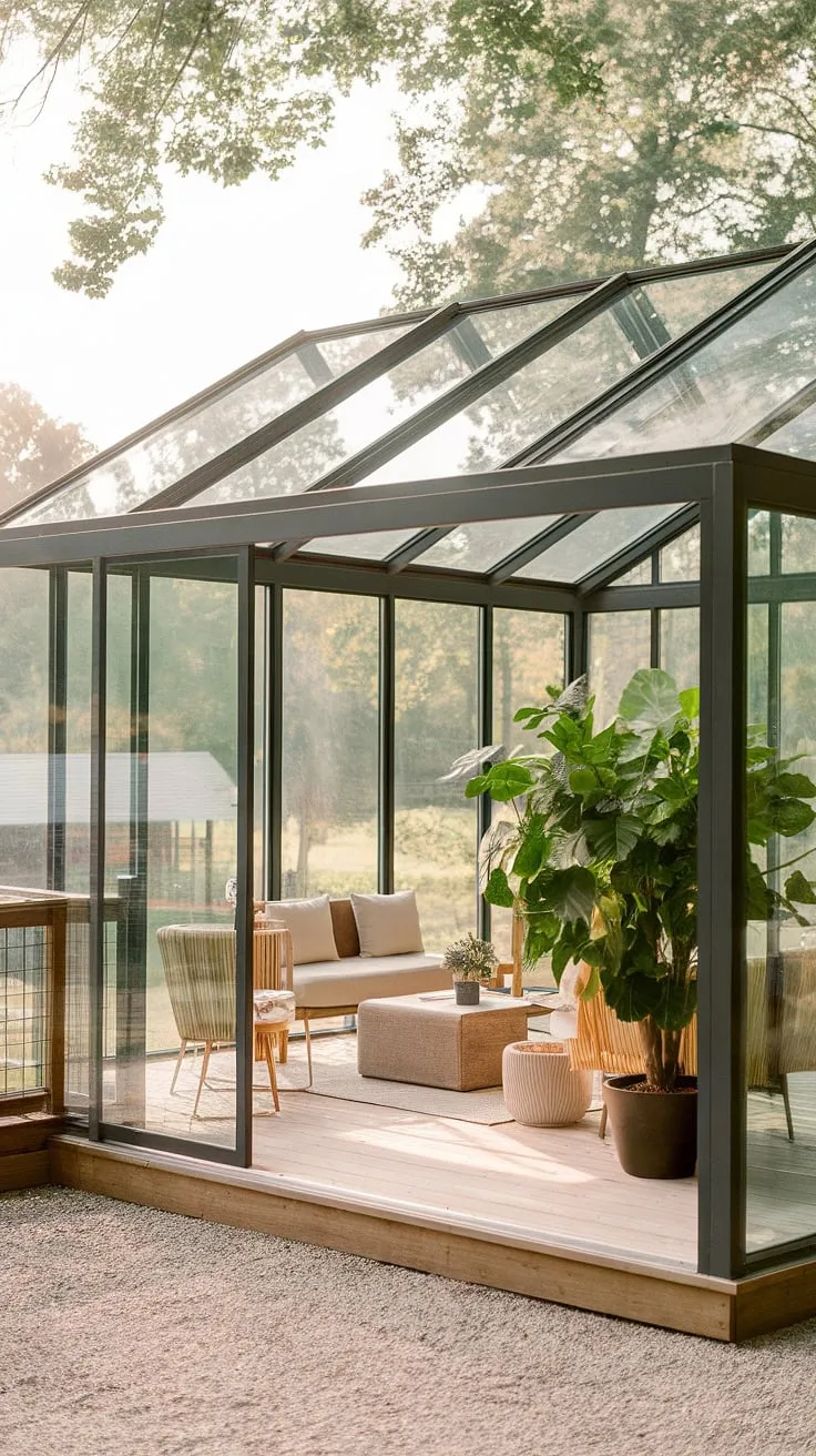 Imagine relaxing in this clear roof patio, a sun-drenched haven where the covered patio and screened porch become one.  The glass roof porch offers breathtaking views, while the enclosed patio room provides cozy comfort.  This stunning veranda, with its plexiglass roof, is the ultimate outdoor escape.