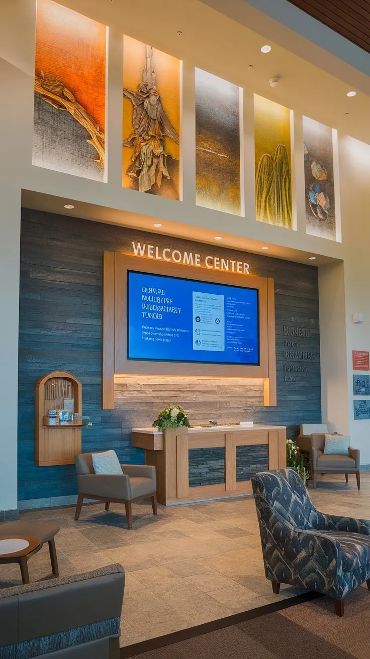 Find your place of belonging in our thoughtfully designed Entry Comm Center. The church welcome center and church information wall provide easy access to resources, while the warm atmosphere fosters genuine church connection center experiences.