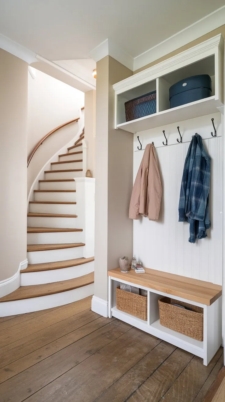This hallway's dramatic makeover showcases the artistry of colorful wallpaper.  The floral staircase wallpaper, applied to the stair risers, instantly elevates the space.  As hallway wallpaper, or even entryway wallpaper, it's a perfect example of how staircase wallpaper and wallpaper for stairs can redefine home decor.