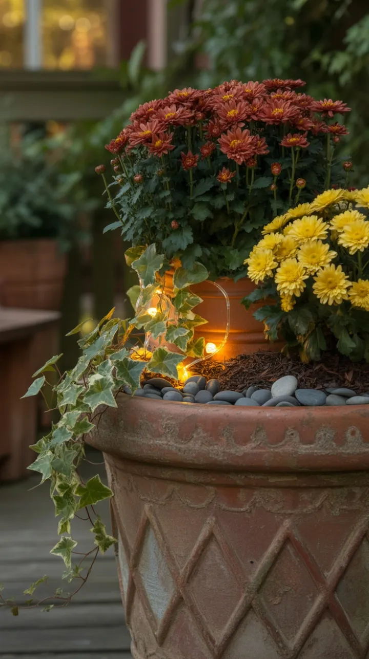 Autumn Glow in a Weathered Terracotta Planter