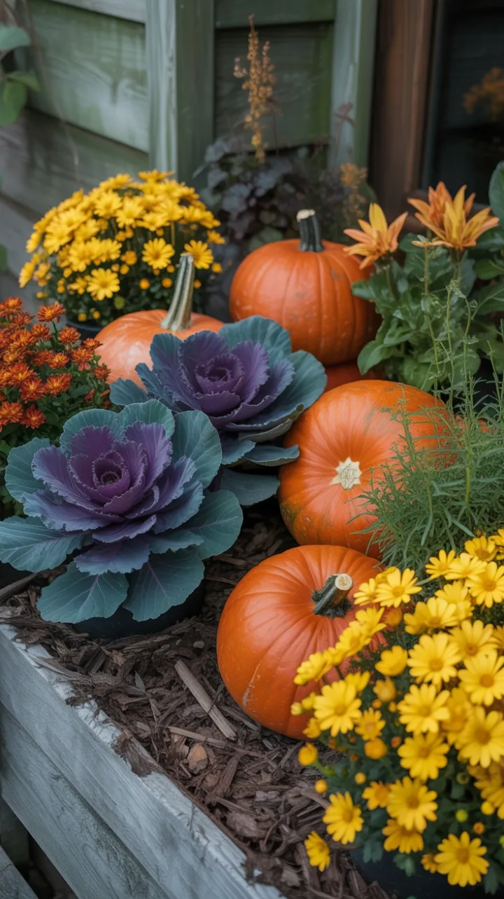 Overflowing Autumn Porch Planter