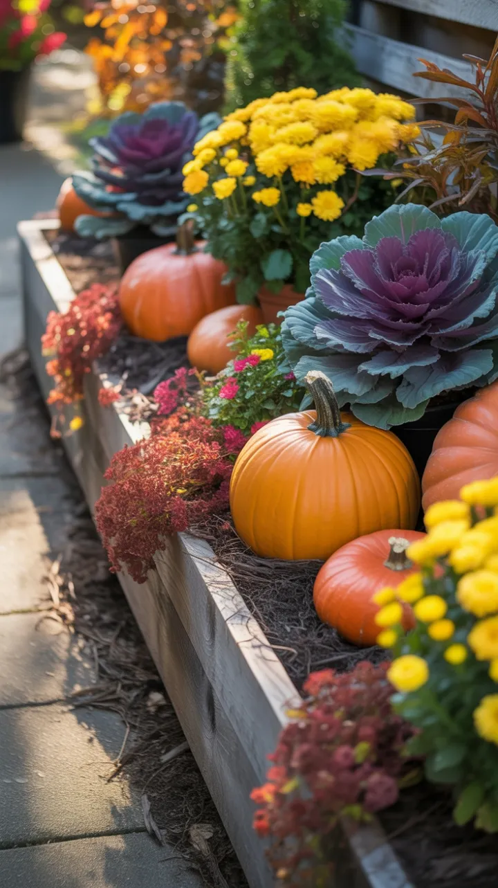 Late Afternoon Glow on an Overflowing Fall Planter