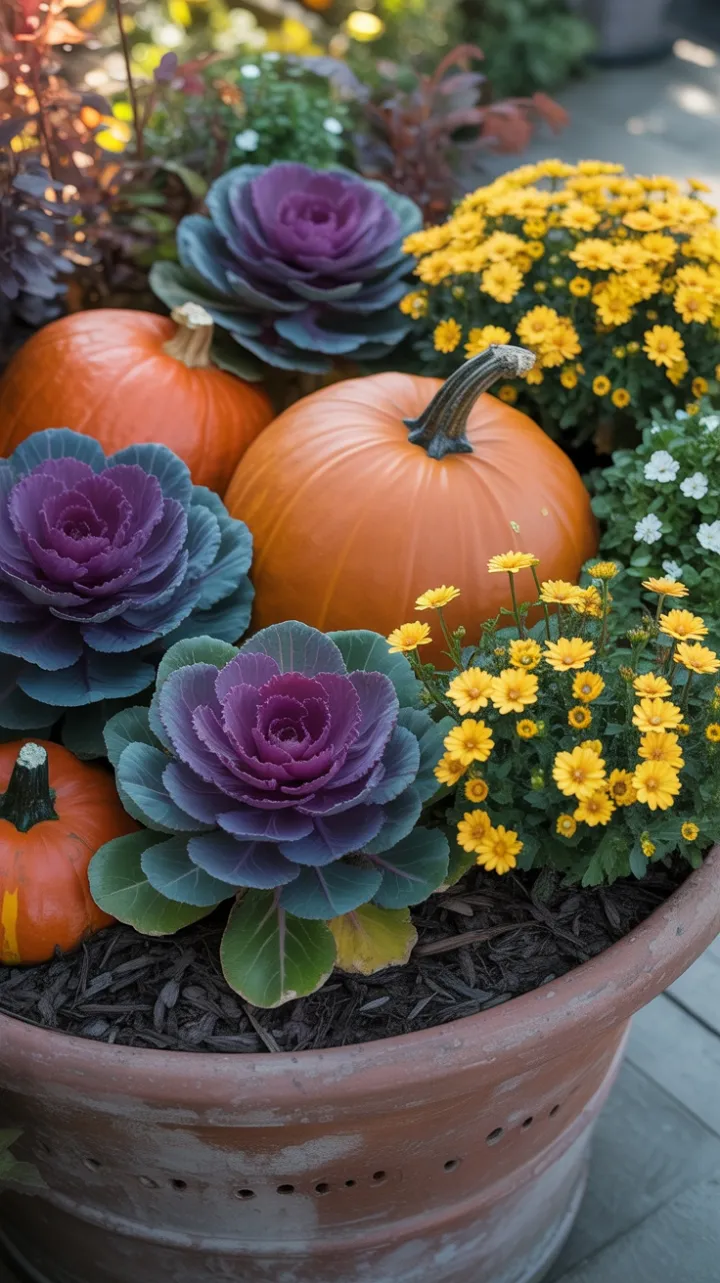 Autumn Abundance in a Rustic Terracotta Planter