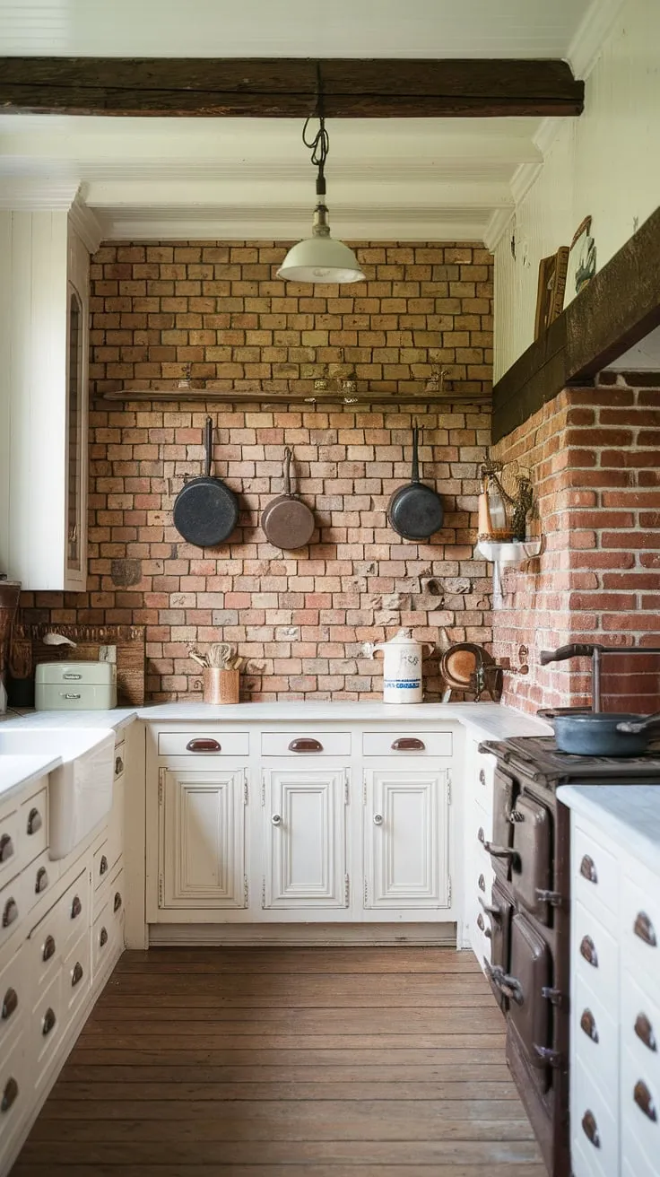 This kitchen whispers tales of family gatherings and cherished memories. The exposed wooden beams, the worn brick backsplash, and the vintage stove create a captivating atmosphere, a testament to enduring style and timeless appeal. A place where simple pleasures are savored and lasting connections are made.