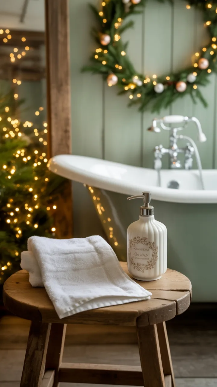Cozy Farmhouse Christmas Bath