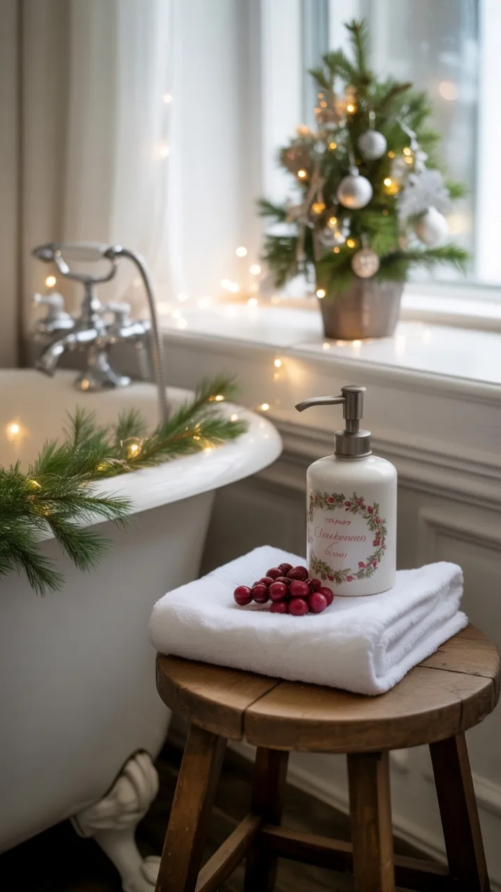 Cranberry-Scented Christmas in a Farmhouse Bath
