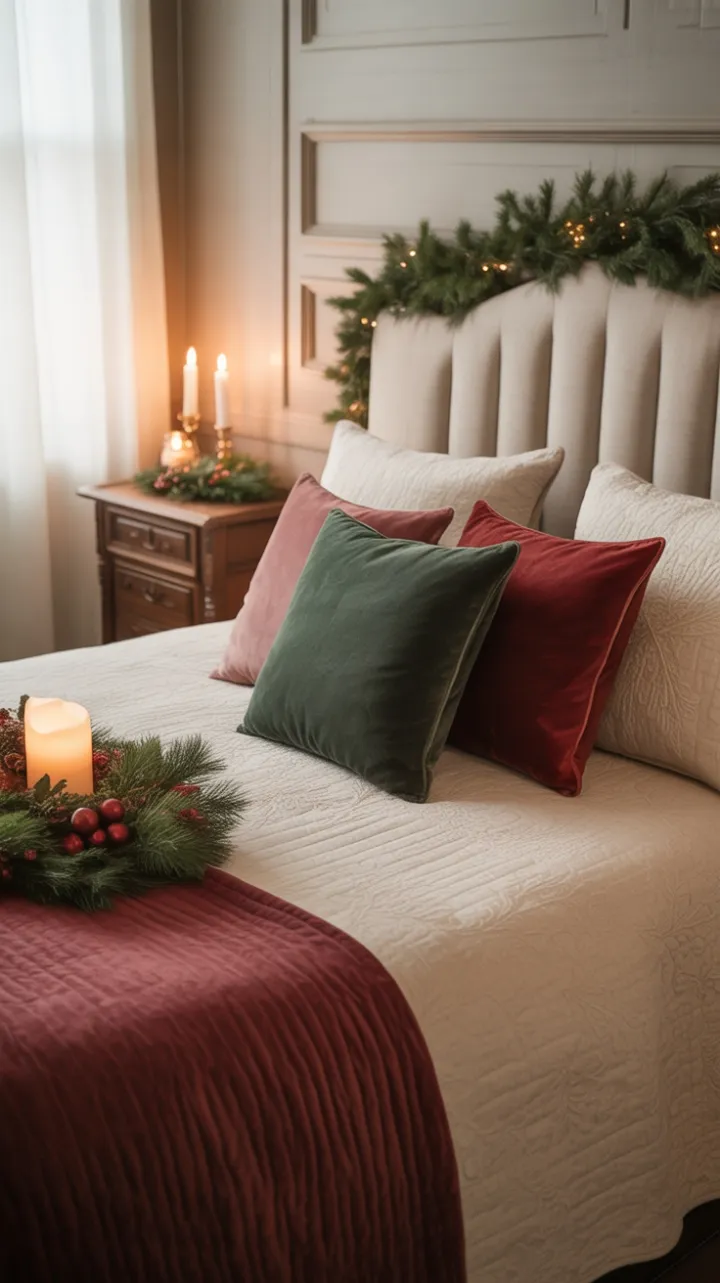 Cozy Farmhouse Christmas with Quilts, Velvet, and Warm Light