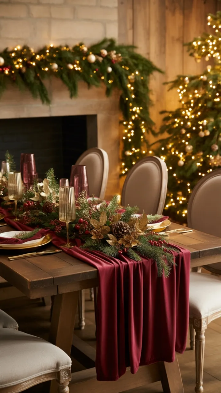 Burgundy Velvet Christmas at the Farmhouse Hearth