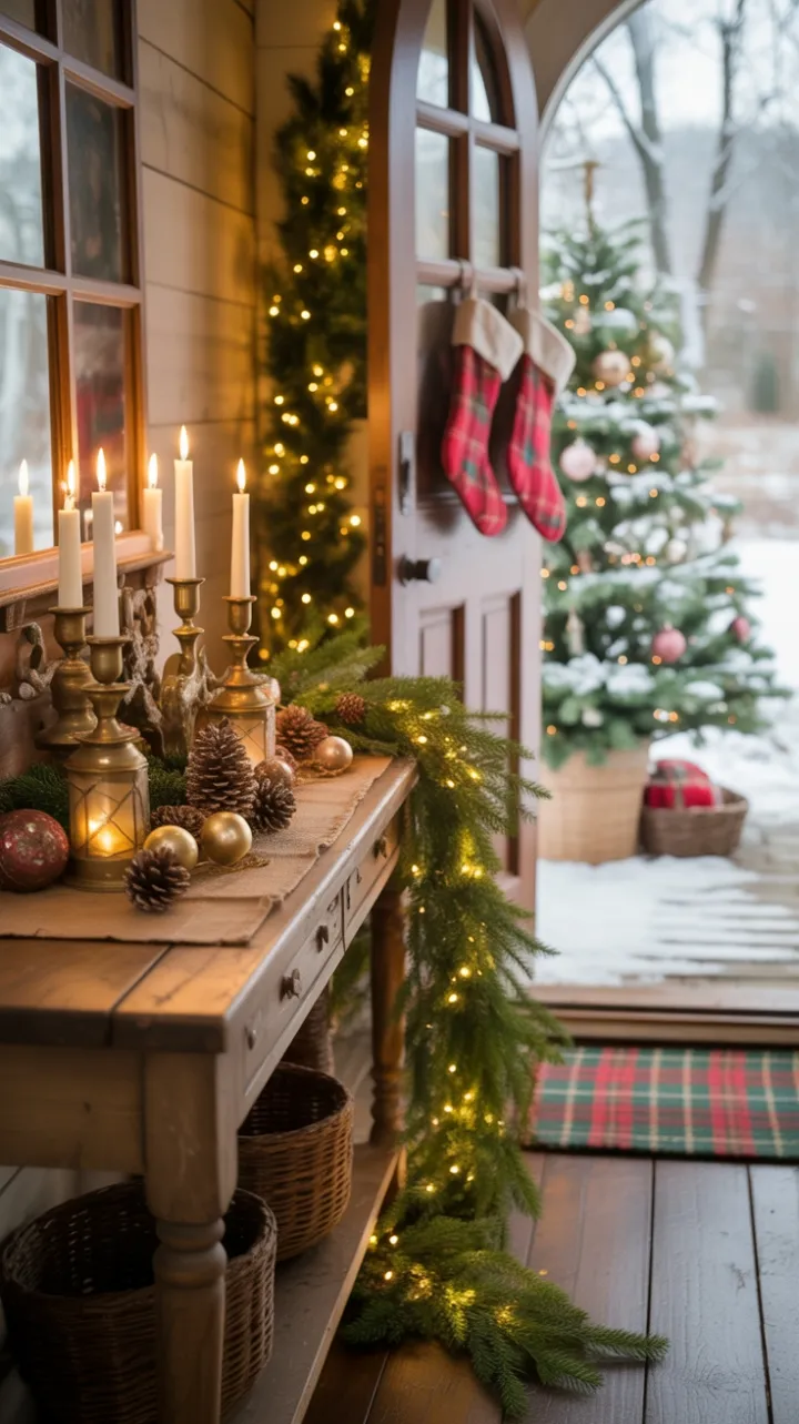 Rustic Holiday Welcome at the Farmhouse Threshold