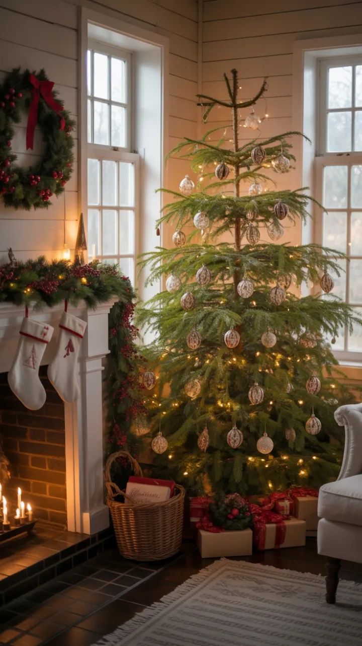 A Cozy Farmhouse Christmas Bathed in Golden Light