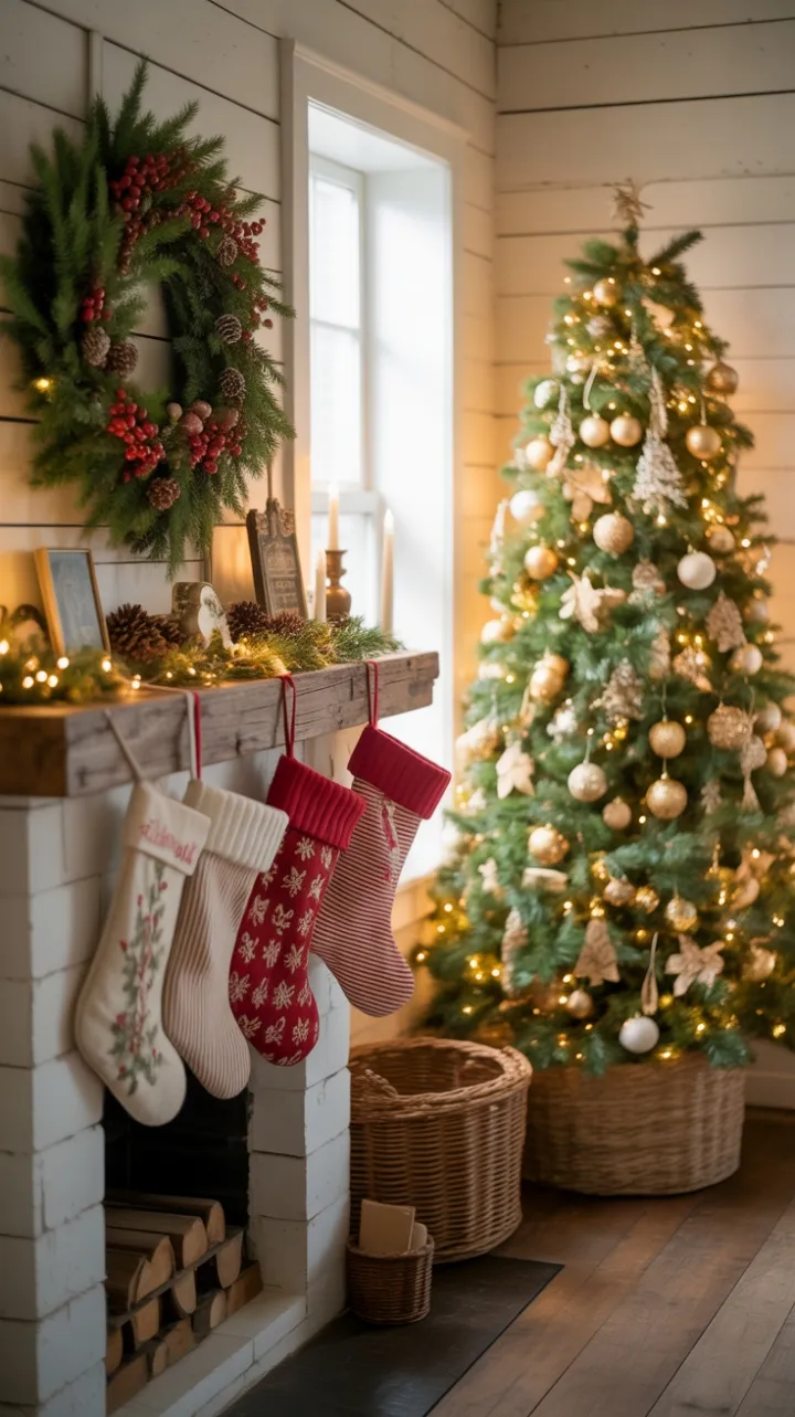 Warm Lights and Vintage Charm in a Cozy Farmhouse Christmas