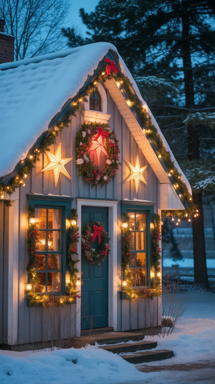 Snow-Kissed Farmhouse Christmas Under Twinkling Stars
