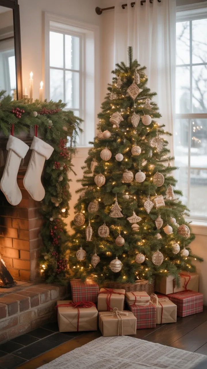Warm Vintage Farmhouse Christmas by the Fireside
