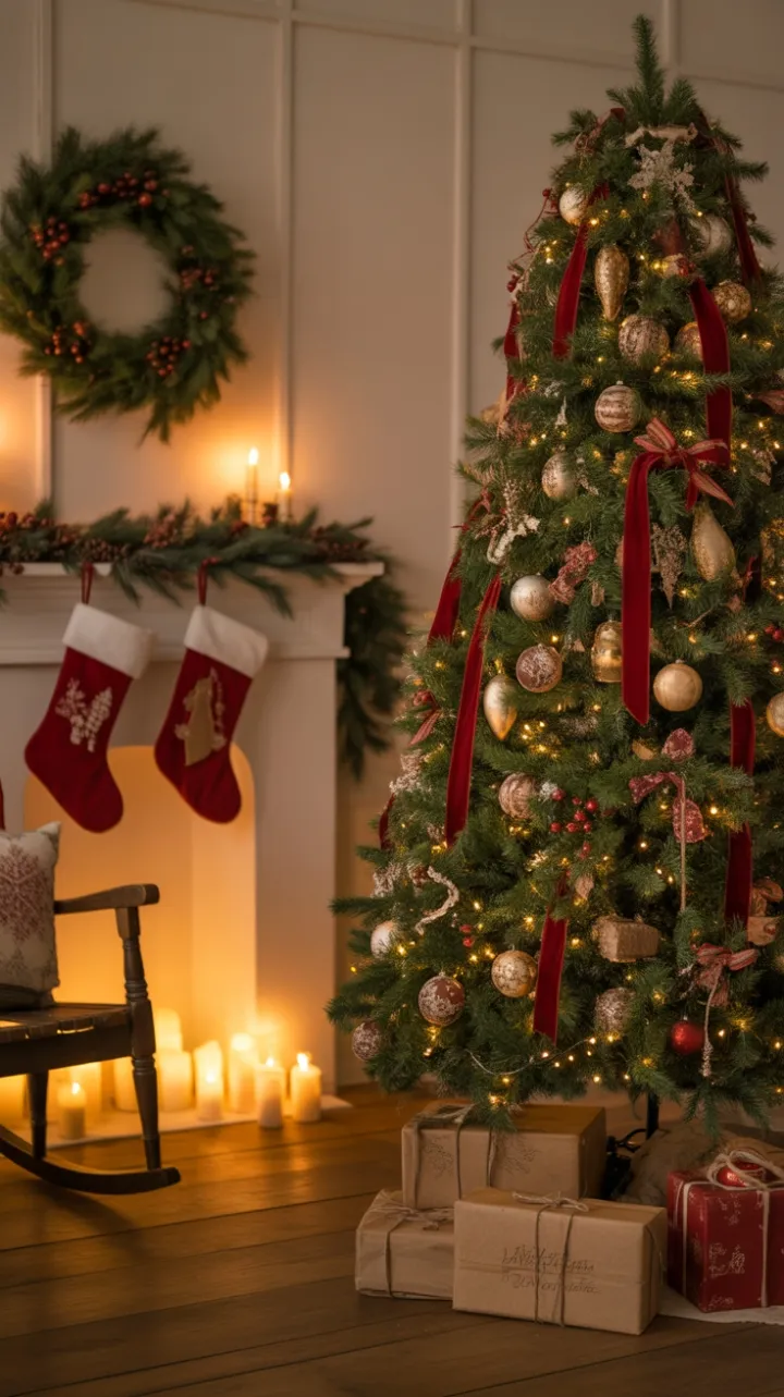 Warmth of a Rustic Farmhouse Christmas Evening