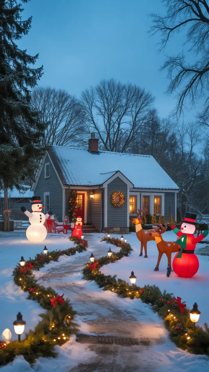 Snow-Kissed Farmhouse Aglow with Holiday Magic
