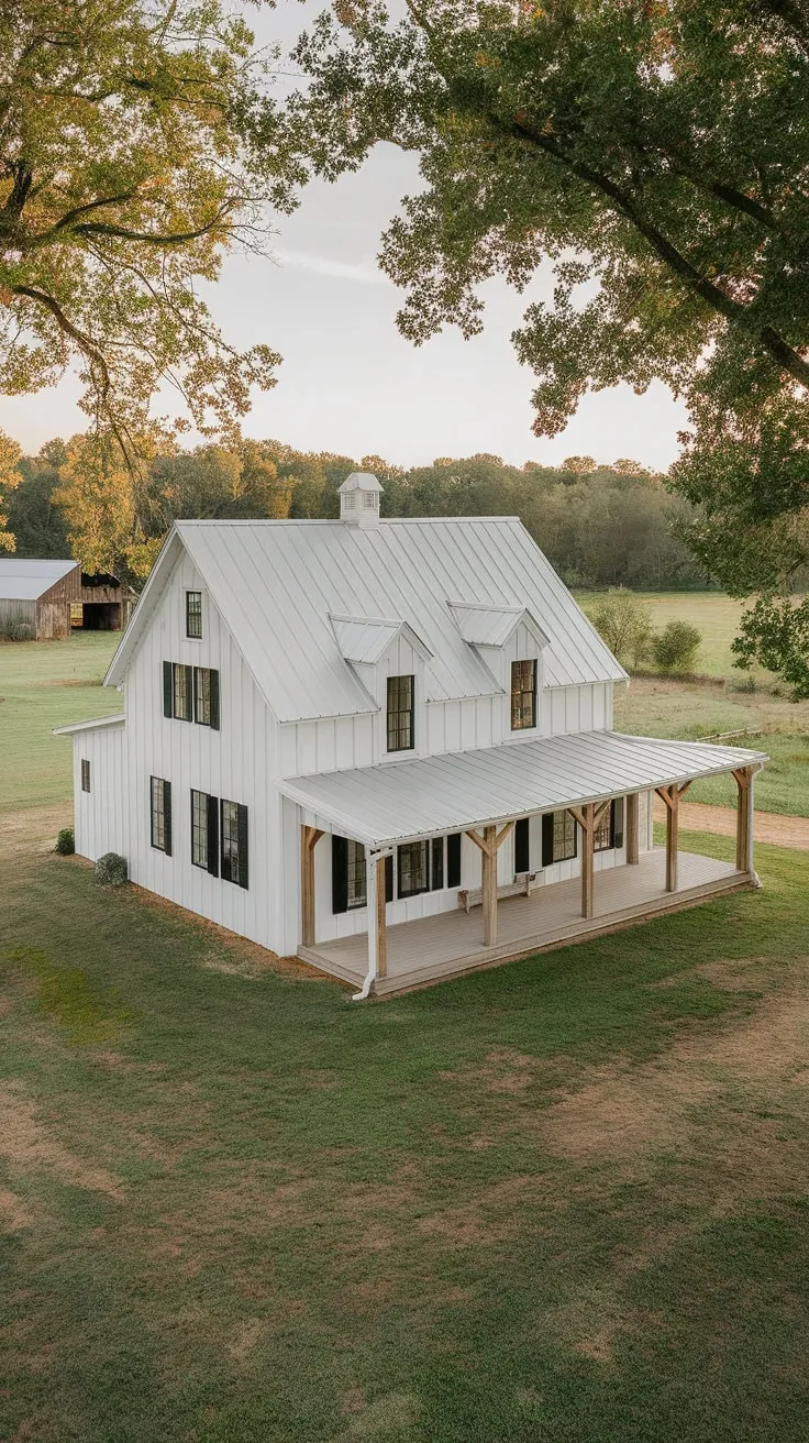 Serene Farmhouse Retreat with Inviting Front Porch and Scenic Views