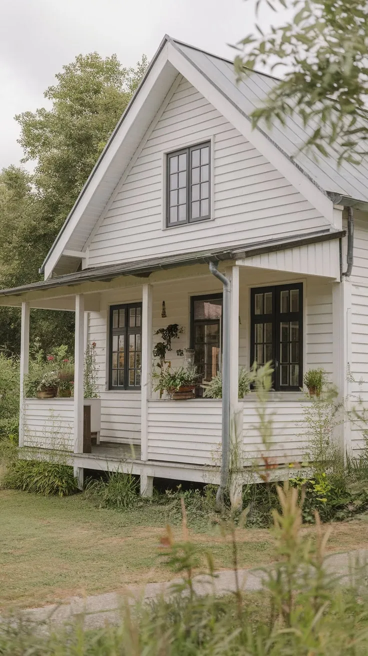 Charming Rustic Farmhouse with L-Shaped Porch