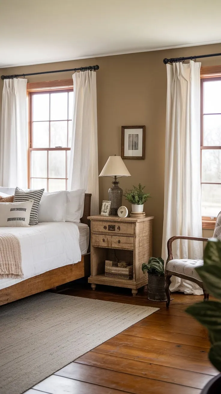 Unwind in this idyllic guest room, where vintage details and a peaceful atmosphere create the ultimate sanctuary. The warm lighting and comfortable furnishings invite you to relax and rejuvenate during your stay. A true escape awaits.