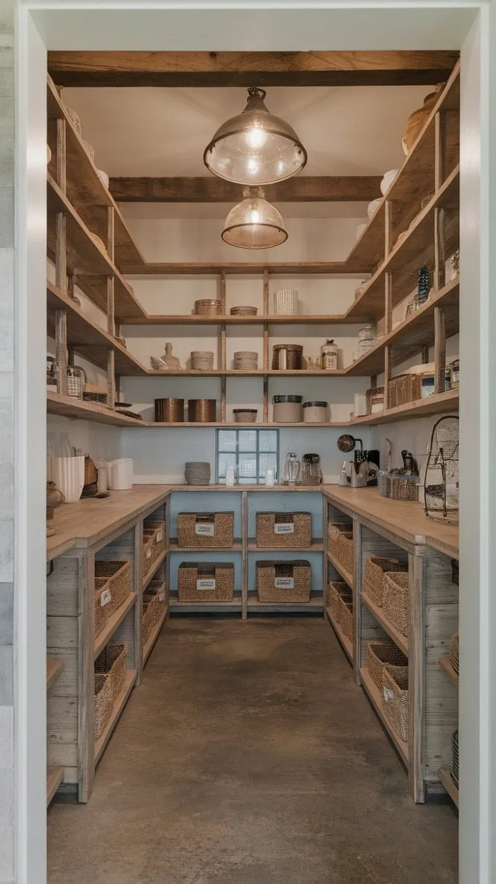 In a cozy pantry adorned with aged wood and warm light, the whispers of cherished family traditions and culinary adventures await, inviting delicious creations to unfold.
