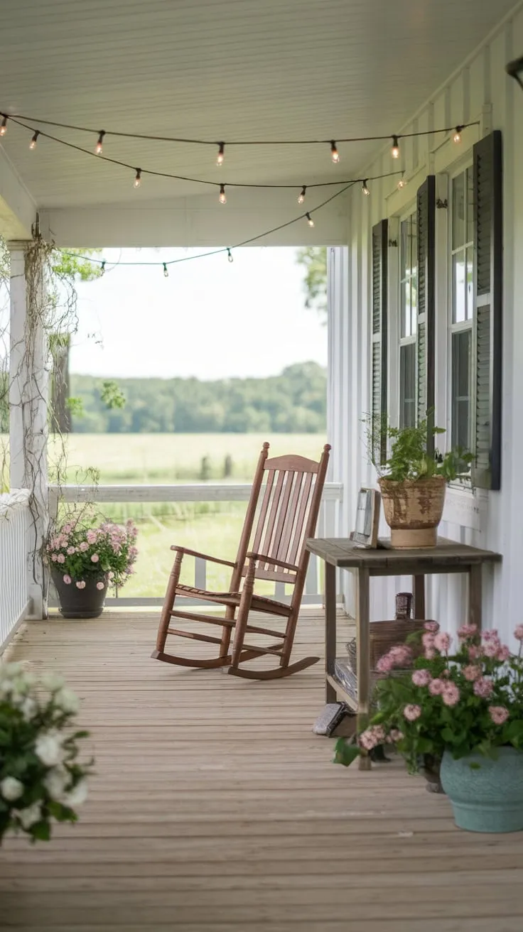 Cozy Country Vibes on a Farmhouse Porch