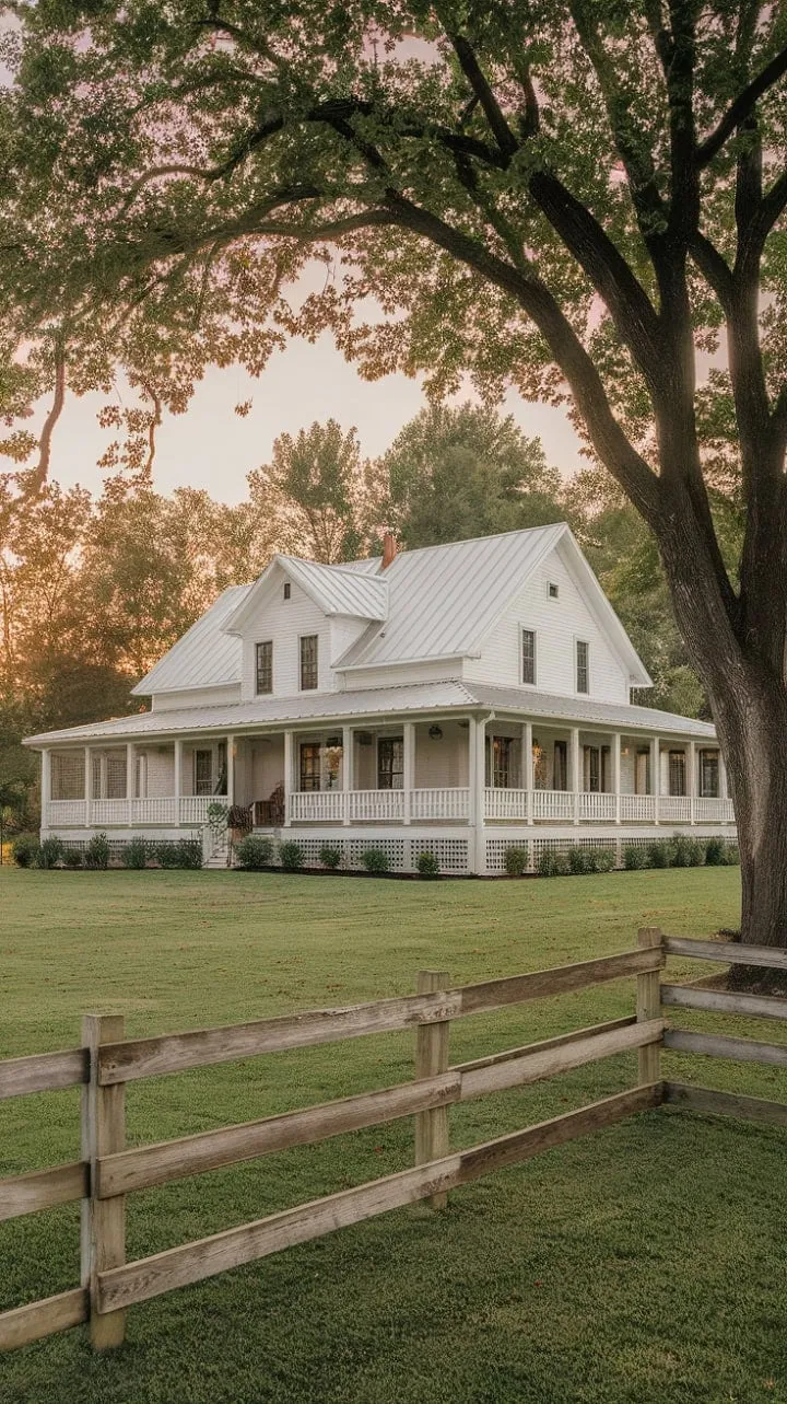 This new build harmoniously fuses modern farmhouse charm with timeless country elegance, offering a serene retreat that celebrates rustic simplicity and refined comfort across its expansive acreage.
