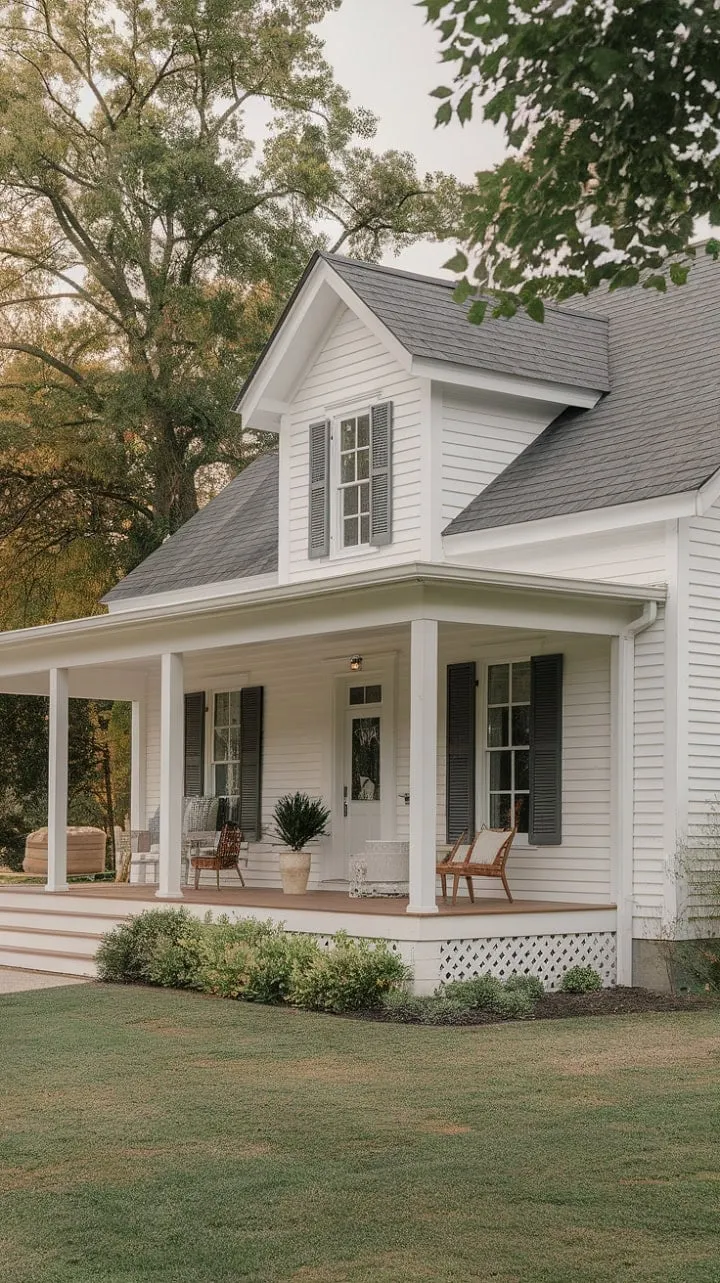 This new build harmoniously combines modern farmhouse charm with timeless elegance, inviting you to unwind on its wrap-around porch amidst a serene landscape.