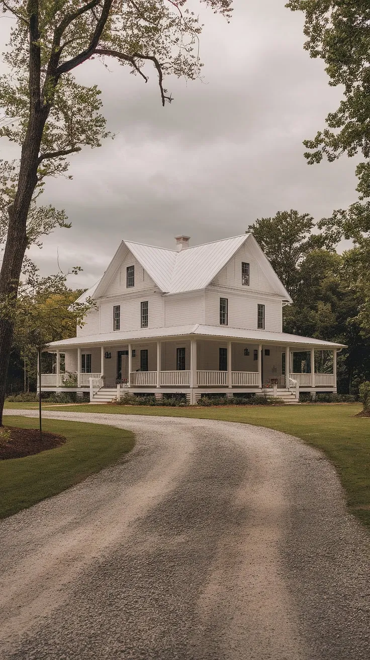 Modern farmhouse charm meets timeless elegance. This new build boasts a vintage aesthetic, nestled on sprawling acreage with a long gravel driveway leading to its inviting wrap-around porch. A perfect blend of old-world craftsmanship and contemporary comfort. A dream home realized.