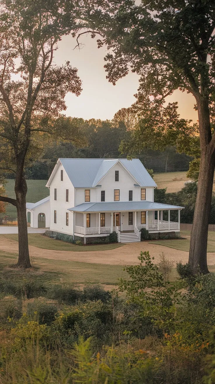 This new build farmhouse effortlessly blends modern comfort with timeless charm. The expansive wrap-around porch invites relaxation, overlooking acres of peaceful countryside, a true dream home come to life. A perfect blend of old-world aesthetics and contemporary living.