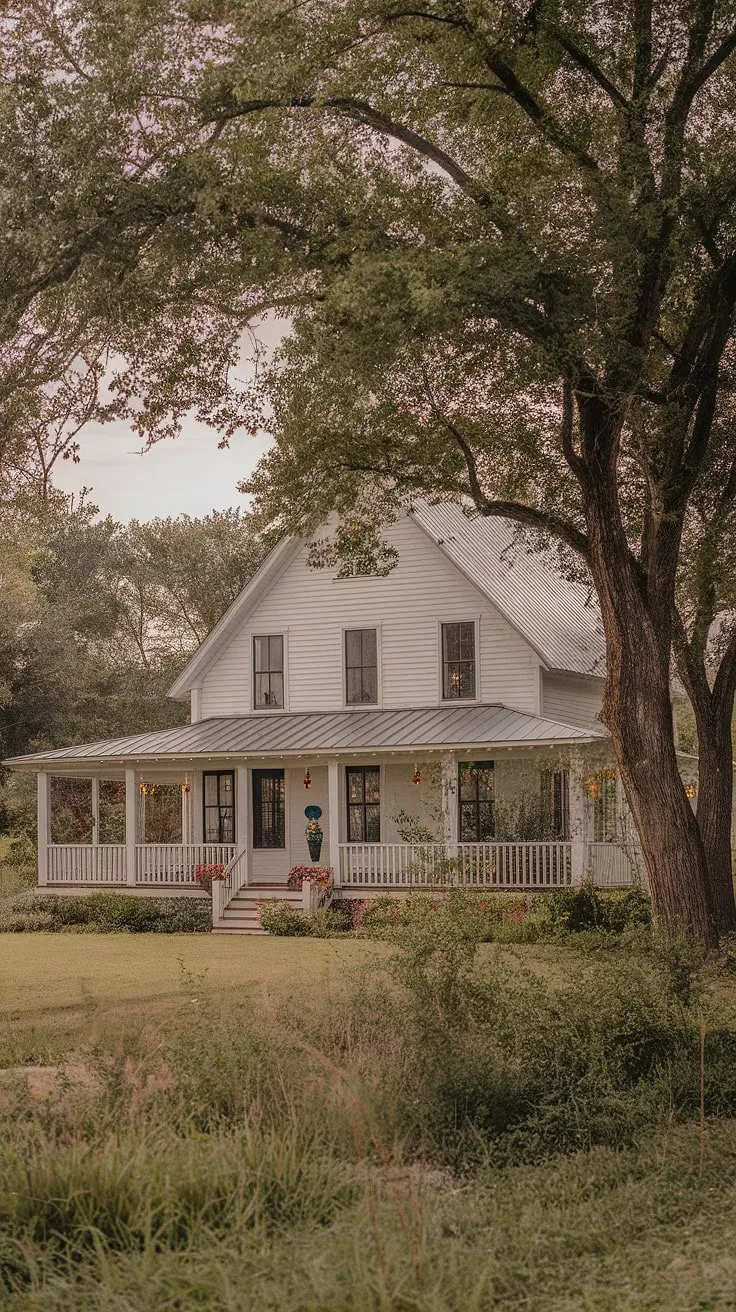 Escape to this idyllic farmhouse, nestled on sprawling acreage. The wrap-around porch beckons you to unwind and soak in the serene beauty of the surrounding nature. A perfect blend of vintage charm and modern comfort awaits. A true dream home.