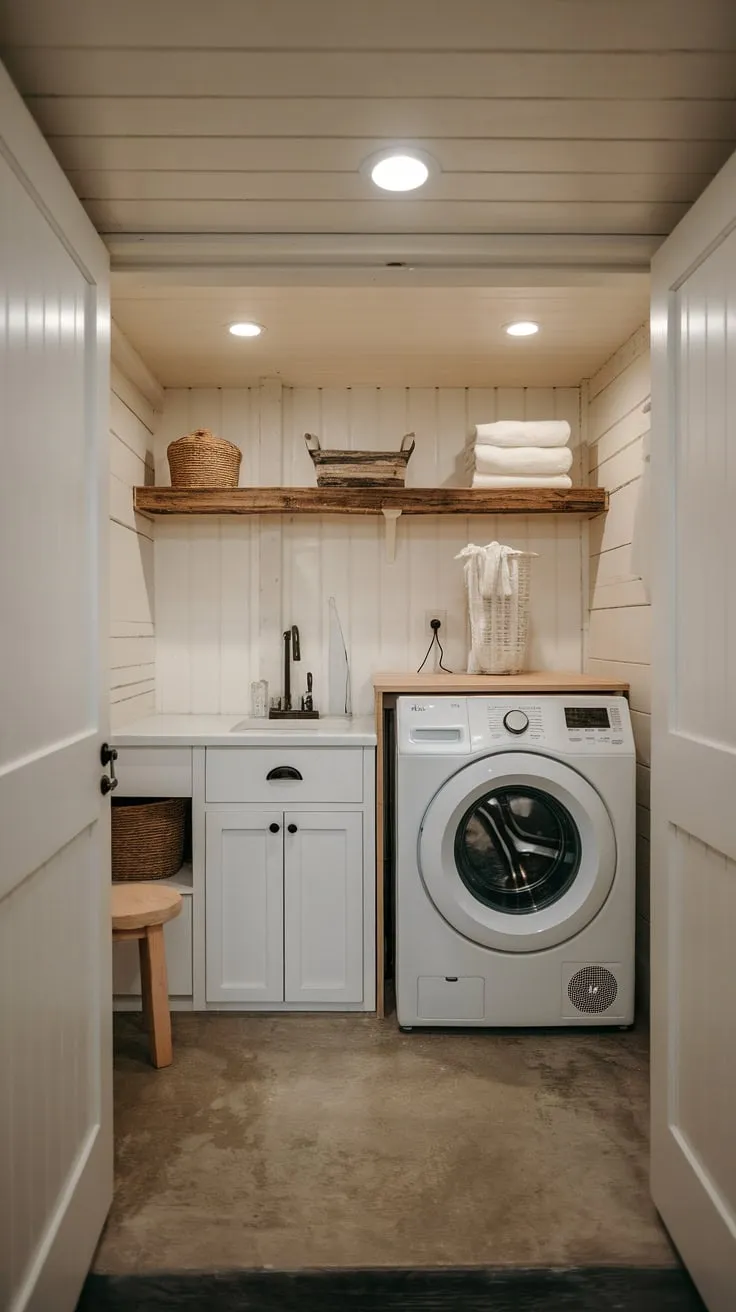 Charming Clean: A Farmhouse Laundry Corner That Transforms Daily Tasks
