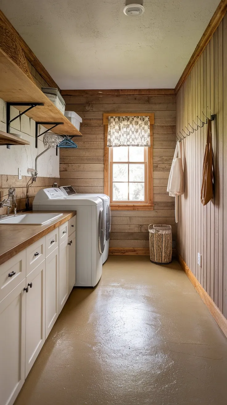 Transform your garage into a highly organized and welcoming space with this inspiring mudroom garage design. This garage entryway features a dedicated drop zone with a convenient bench, overhead storage, and a chalkboard for messages – the perfect solution for garage organizing and garage storage inspiration.