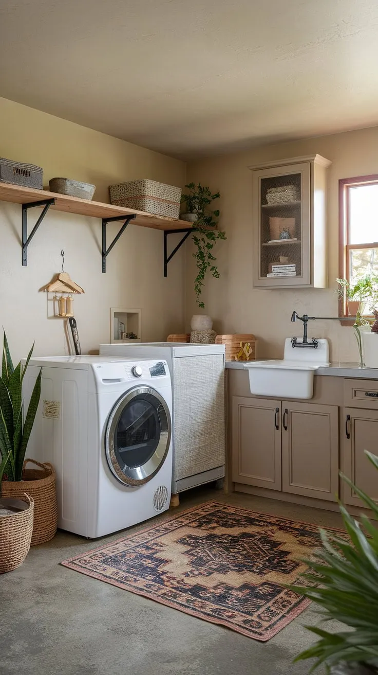 Say goodbye to garage entryway chaos! This mudroom garage boasts a cleverly designed drop zone with a generous storage shelf, a practical bench with storage cubes, and a convenient hook rail.  It's the perfect blend of form and function, offering garage organizing solutions that are both stylish and efficient.  Find your garage storage inspiration here.