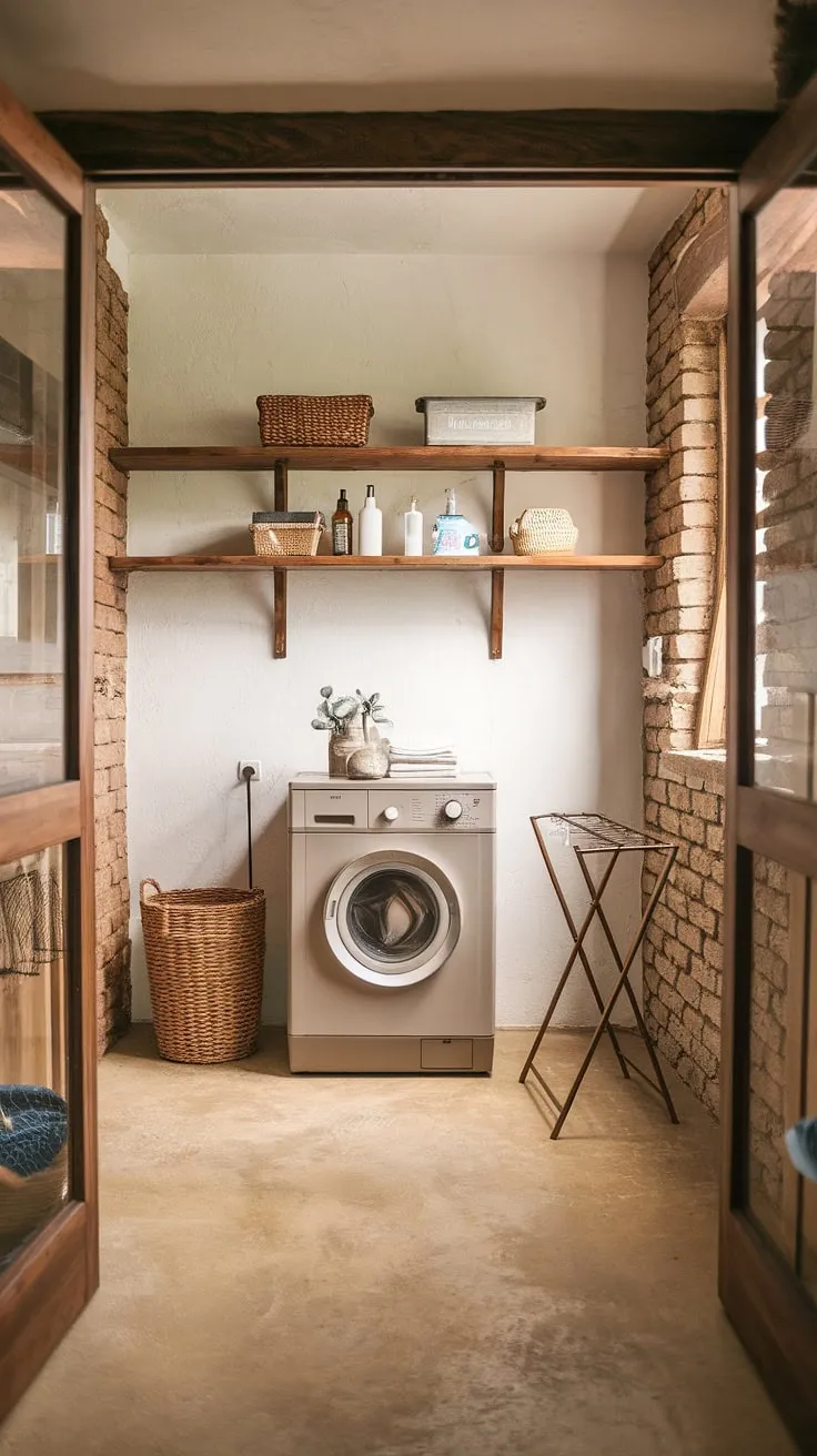 This bright and functional garage mudroom entryway is the ultimate garage drop zone.  The built-in bench with storage bins, coat rack, and shoe rack provide ample space for garage organizing, making this mudroom garage a true garage storage inspiration.