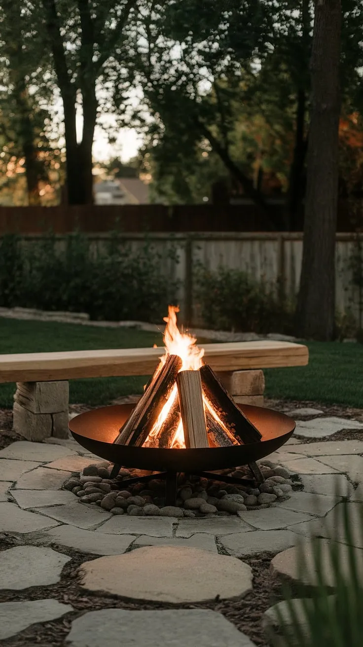 Imagine cozy nights spent by this fire pit, nestled amongst the trees.  This firepit backyard showcases exceptional fire pit landscaping, with clever fire pit seating ideas and beautiful lighting around fire pit.  The outdoor fire pit designs are both functional and aesthetically pleasing, making it a perfect addition to any backyard.  Consider this a masterclass in backyard landscaping ideas and romantic yard ideas, featuring a stunning fire pit patio and the perfect bonfire pits for unforgettable moments.