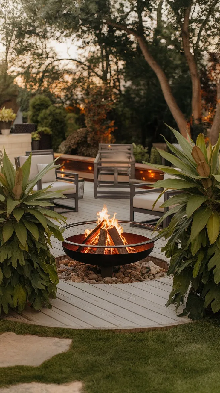 Imagine cozy evenings spent by this inviting fire pit, nestled within a lush fire pit patio.  This firepit backyard boasts stunning outdoor fire pit designs and thoughtful fire pit landscaping, creating the ultimate romantic yard ideas setting.  The carefully chosen fire pit seating ideas and lighting around the fire pit complete the picture, making it a perfect example of backyard landscaping ideas and backyard fire features.  Consider this your inspiration for bonfire pits and unforgettable gatherings.