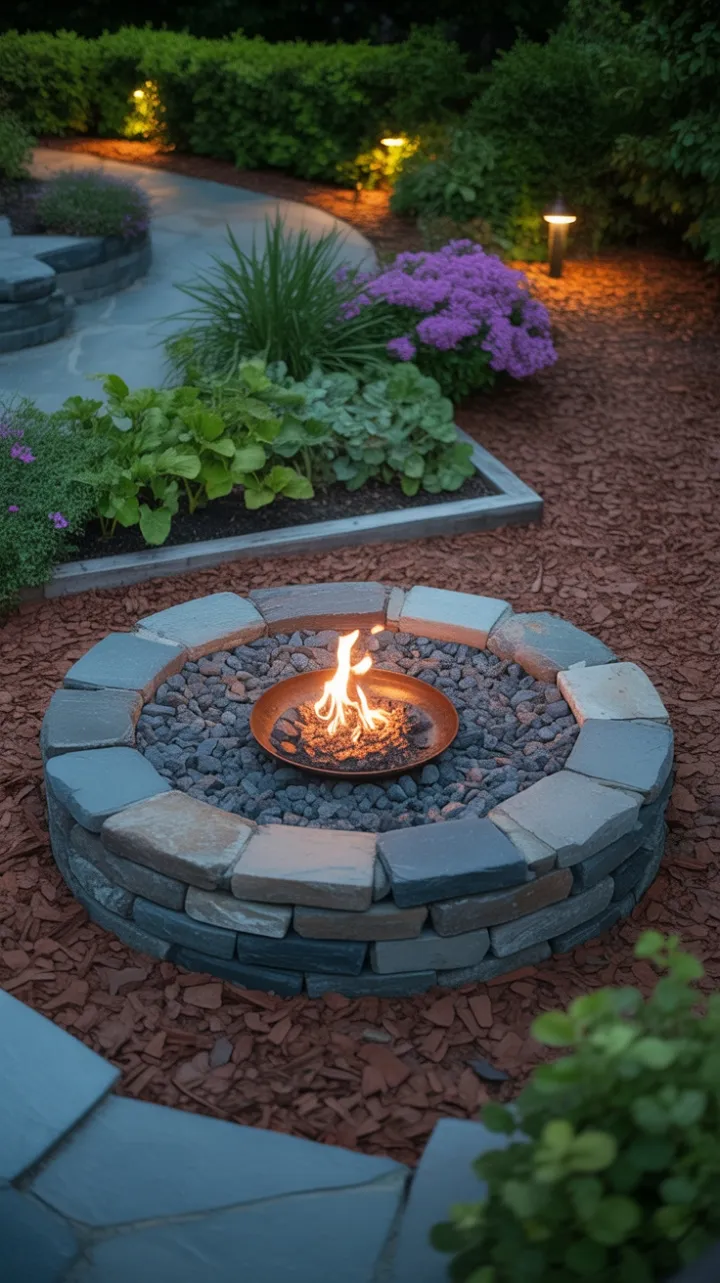 Twilight Oasis – Cozy Stone Fire Pit Retreat
