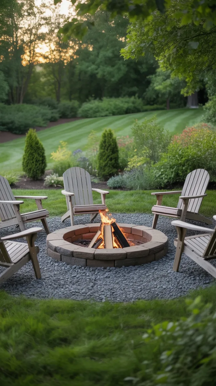 Sunlit Evenings Around the Stone Firepit
