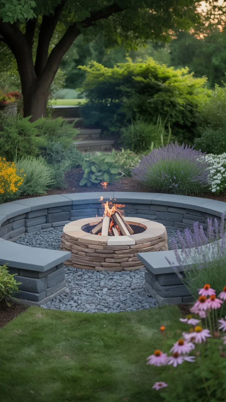 Warm Evenings Around the Stacked Stone Firepit