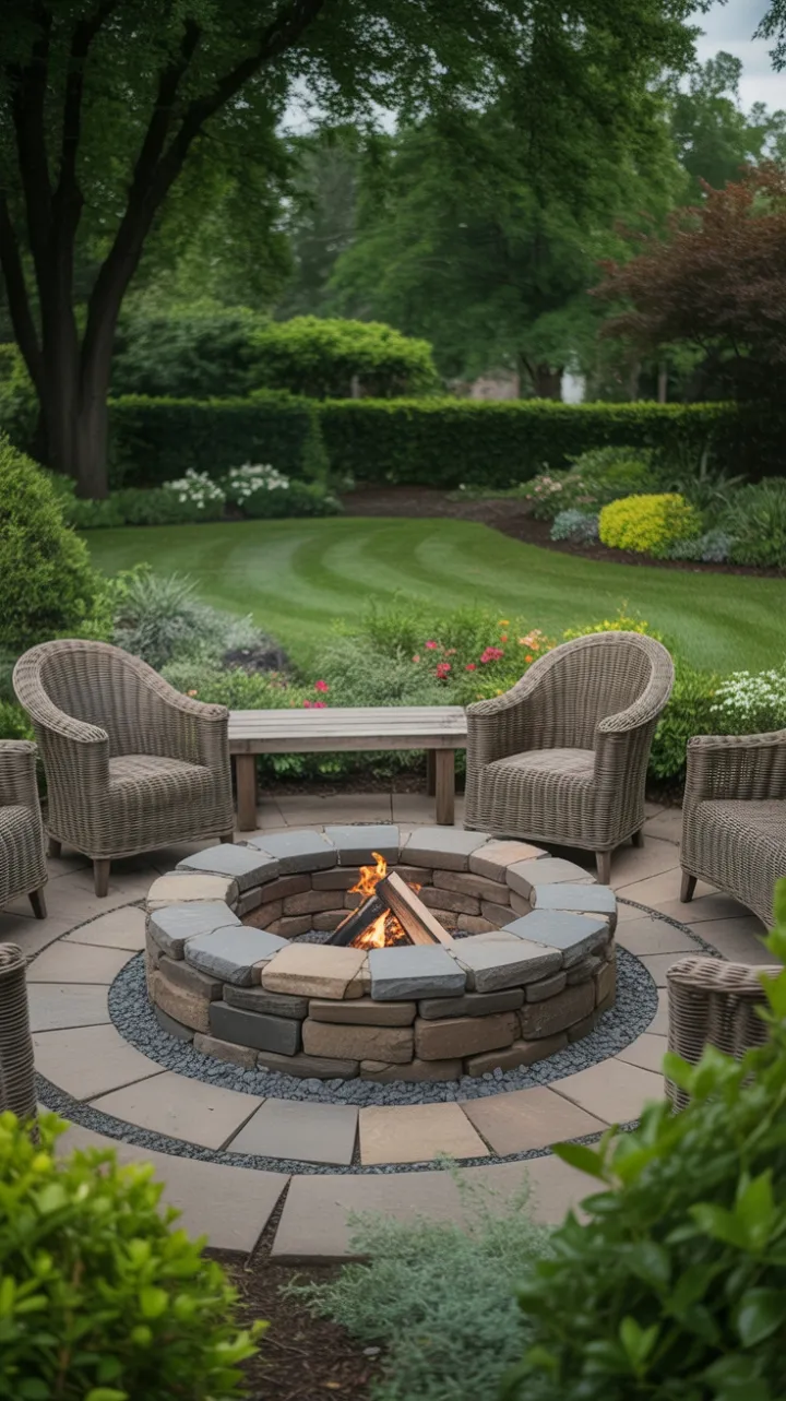 Cozy Evenings Around the Weathered Stone Firepit