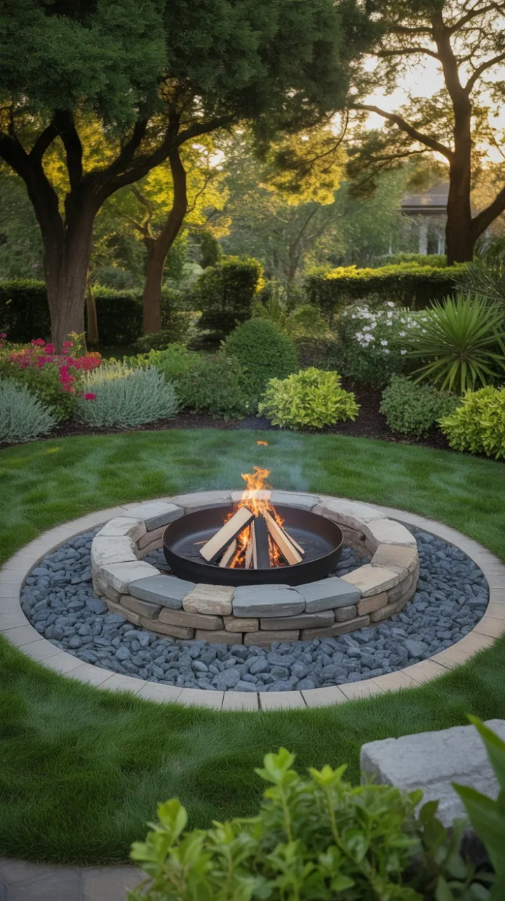 Circle of Warmth in a Golden Backyard Oasis