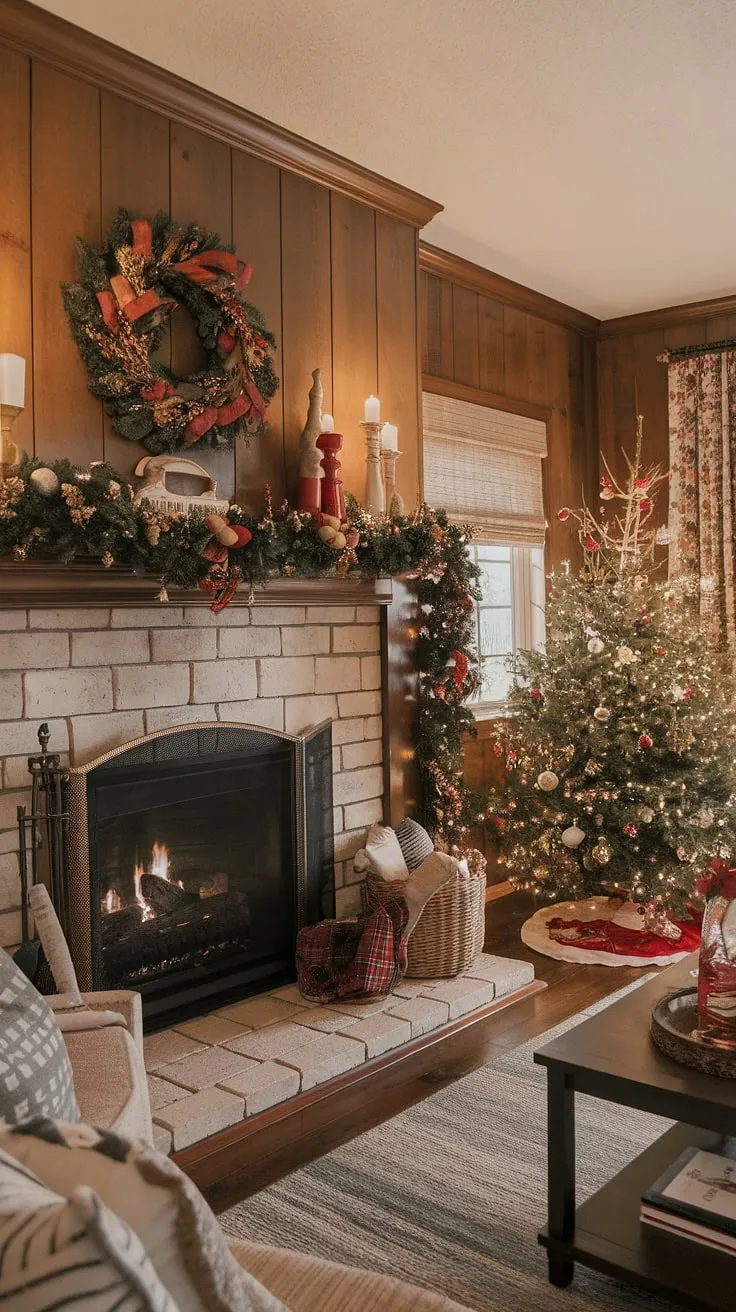 Nestled by the warm glow of the fireplace backdrop, this Christmas backdrop photography captures the essence of the season.  Christmas fireplaces, adorned with joy decorations and festive Christmas decorations, create the perfect xmas backdrop for cherished memories.