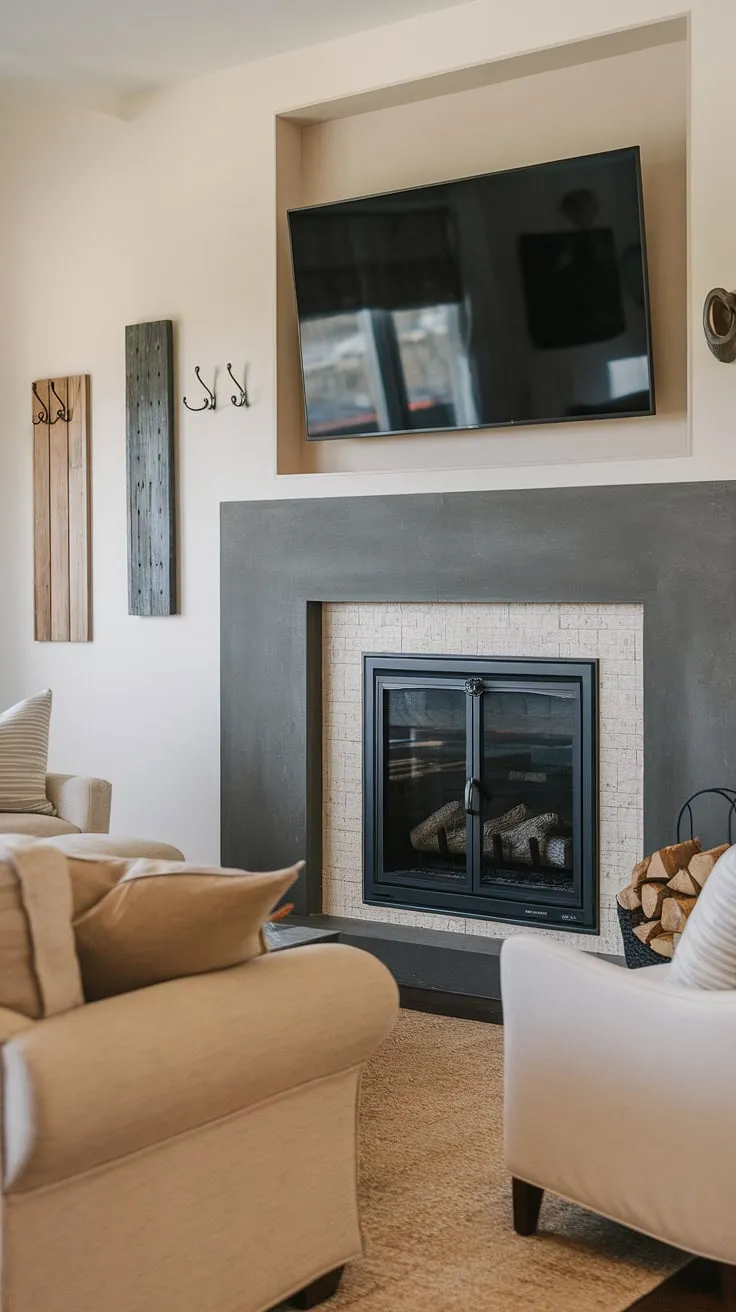 Transforming a living room with a fireplace tv wall is easier than you think! This fireplace remodel demonstrates how a simple fireplace built ins update can dramatically change the feel of your home fireplace.  From the living room fireplace to the overall living room decor fireplace, this space is a testament to smart design and functional fireplace ideas.