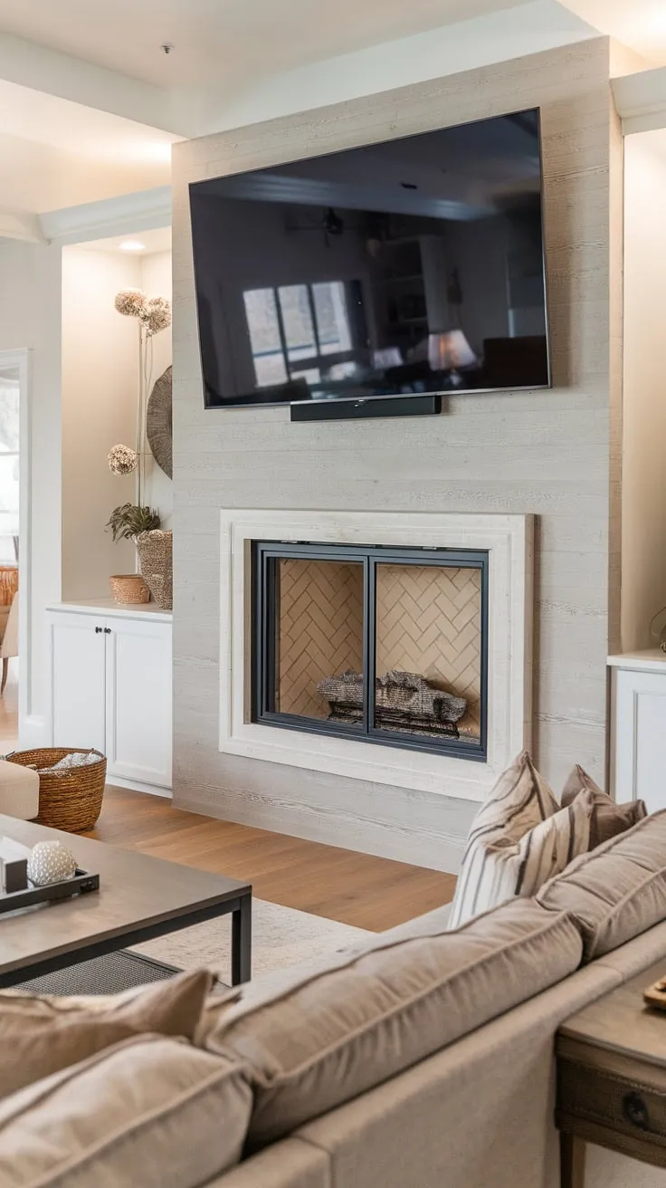 Transforming a living room into a haven of warmth and style? This fireplace makeover showcases the perfect marriage of form and function.  The fireplace tv wall is a showstopper, with the fireplace built ins adding a touch of elegance.  From fireplace remodel to living room remodel, this space is a testament to inspired home fireplace design.  Get inspired by these fireplace ideas for your own living room fireplace.