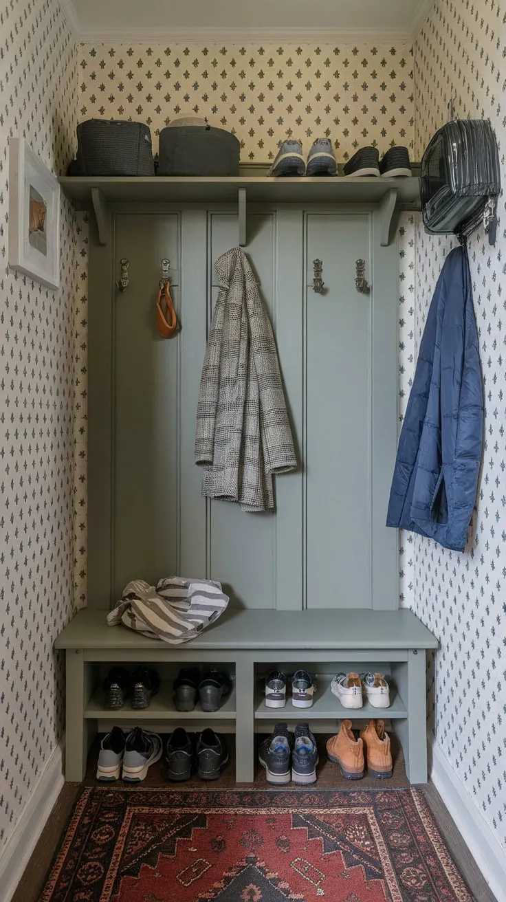 Maximize your small entryway's charm and functionality with improved storage solutions to conquer the clutter of coats and shoes.