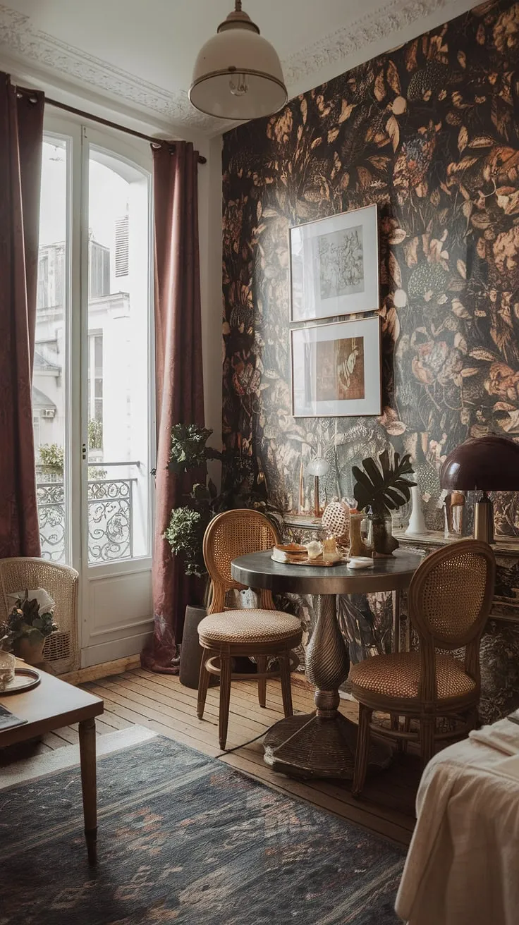 Elegant Parisian apartment design maximizes small-space living with vintage charm