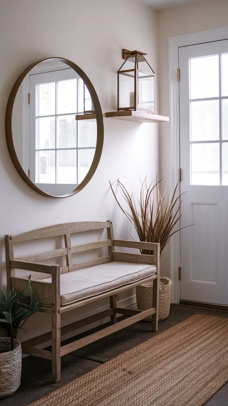 Step into the charm of this modern French country entryway, where rustic elegance meets contemporary style.  The perfect blend of French farmhouse and country style decor creates a welcoming and inviting atmosphere.