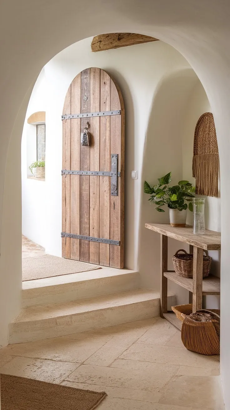 Step into the charm of this modern French country farmhouse, where country cottage farmhouse style meets contemporary elegance.  The country hallway and entryway decor perfectly capture the essence of cottage interiors, creating a welcoming and sophisticated space.