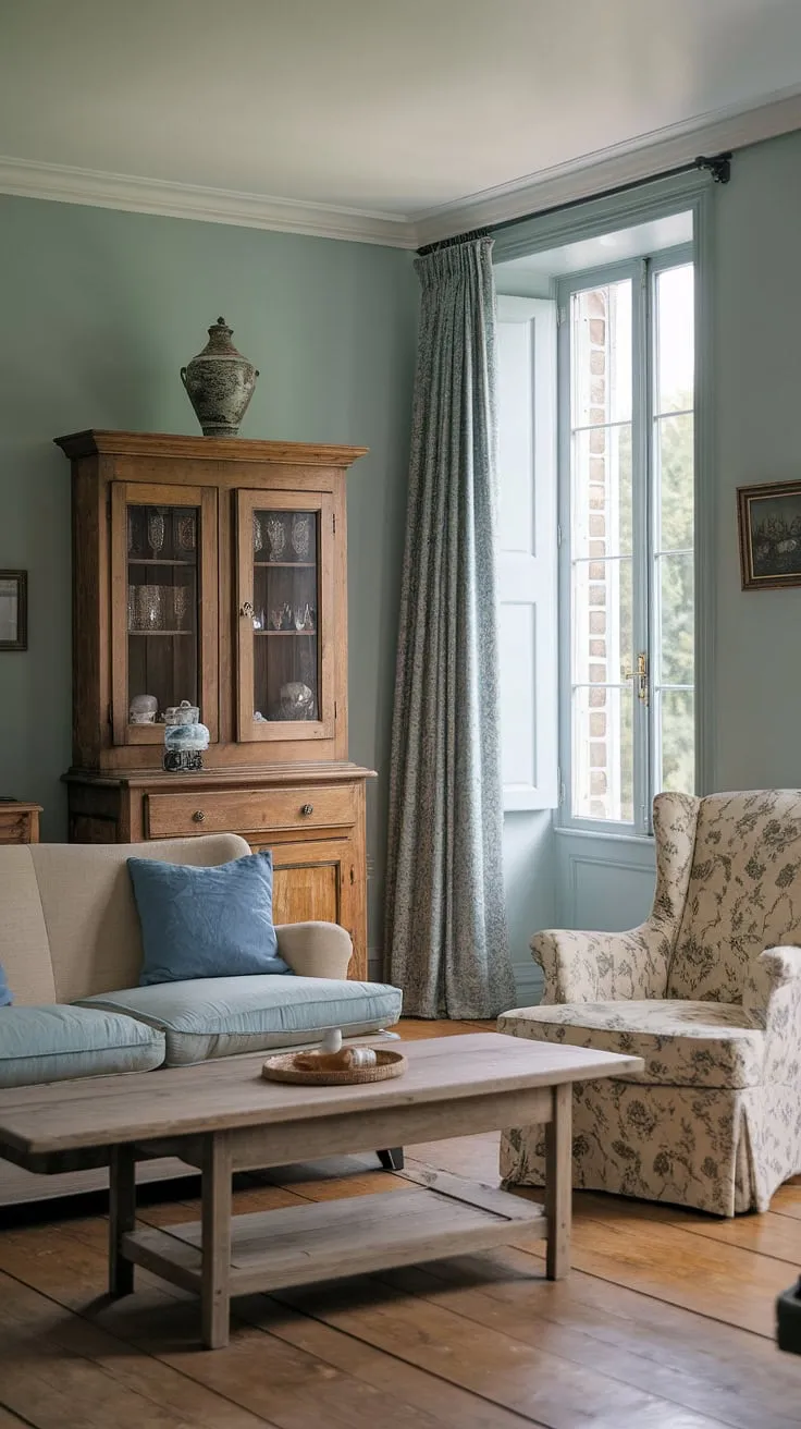 Dreaming of a cozy escape? This small French country home embodies the charm of French cottage living room style, blending rustic French farmhouse decor with elegant country style decor.  The result?  French country interiors that feel both inviting and sophisticated.