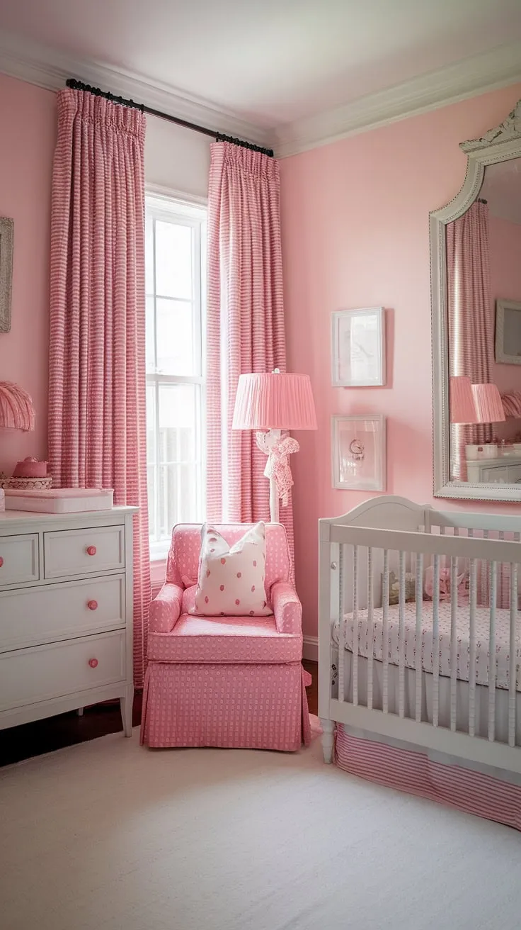 This charming French country nursery is the epitome of baby girl nursery ideas.  From the delicate details to the thoughtful nursery organization, it's a haven of nursery inspiration for girls, showcasing the best in girl nursery themes and baby room themes.  Let this space inspire your own baby girl's room design.